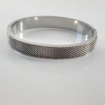 Ατσάλινη 316 L χειροπέδα Lace, ασήμι.