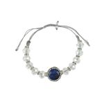 Βραχιόλι με διάφανα κρύσταλλ strass και pave strass αχάτη