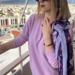 Βραχιόλι με ημιπολύτιμες πέτρες Braiding purple