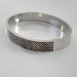 Ατσάλινη 316 L χειροπέδα Lace, ασήμι.